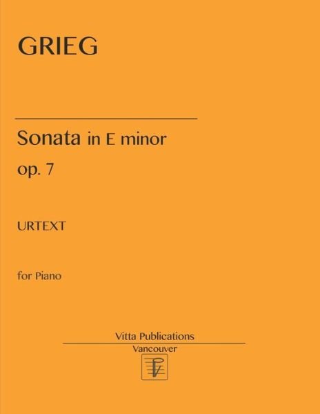 Cover for Edward Grieg · E. Grieg. Sonata in E minor, op. 7 (Paperback Bog) (2017)