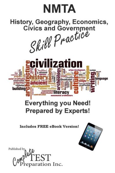 Cover for Complete Test Preparation Inc · Nmta History, Geography, Economics, Civics and Government Skill Practice (Paperback Book) (2015)