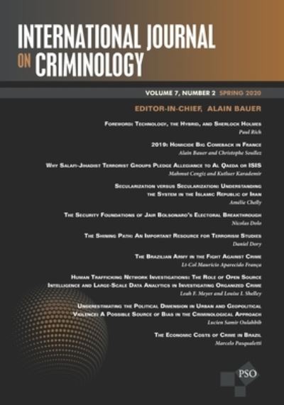 Cover for Alain Bauer · International Journal on Criminology (Paperback Book) (2020)