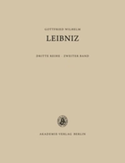 Cover for Gottfried Wilhelm Leibniz · Leibnitz.Schriften / Briefe.02 1676-1679 (Book) [German edition] (1987)