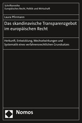 Cover for Pfirrmann · Das skandinavische Transparen (Book) (2016)