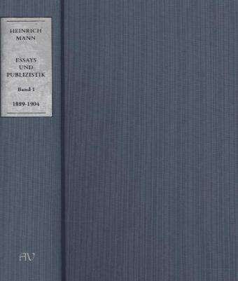 Cover for Mann · Essays und Publizistik.01 (Bog)