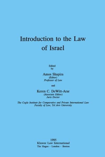 Keren C. Dewitt-arar · Introduction to the Law of Israel (Hardcover bog) (2002)