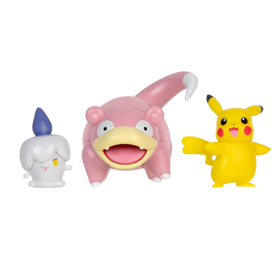 Pokemon  Battle Figure 3Figure Pack Slowpoke Litwick  Pikachu Toys (MERCH) (2024)