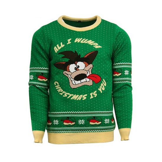 Cover for Crash Bandicoot · Crash Bandicoot Christmas Jumper Green (CLOTHES) [size L]