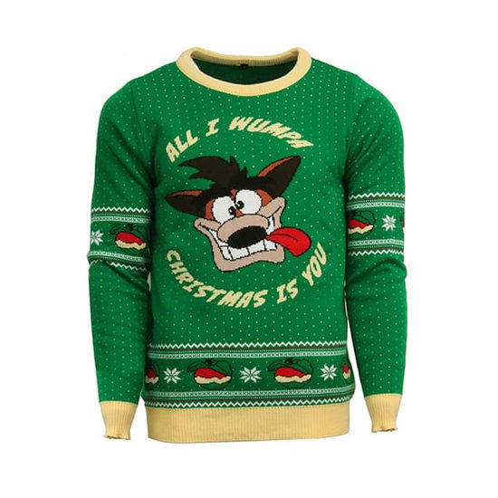 Cover for Crash Bandicoot · Crash Bandicoot Christmas Jumper Green (TØJ) [size L]