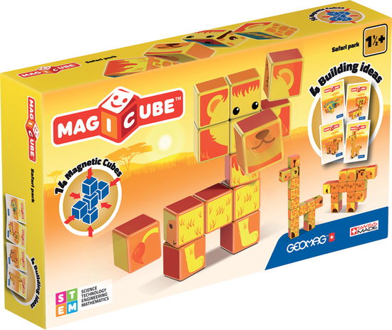 135 - Magicube Safari Park - Konstruktionsspielzeug - 14 Magnetwuerfel Und 3 Karten - Geomag - Merchandise - Geomag - 0871772001355 - February 7, 2019