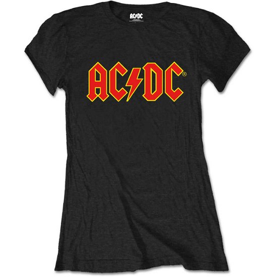AC/DC Ladies T-Shirt: Logo (Retail Pack) - AC/DC - Produtos - Rockoff - 5056170661355 - 22 de janeiro de 2020