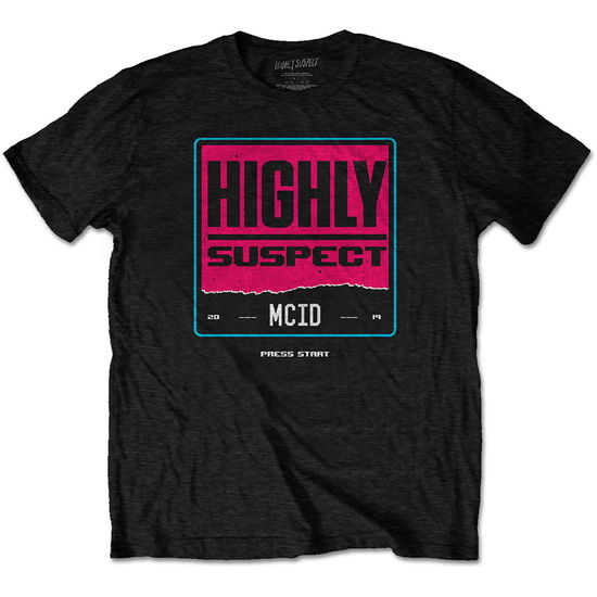 Highly Suspect Unisex T-Shirt: Press Start - Highly Suspect - Marchandise -  - 5056368662355 - 4 mars 2021