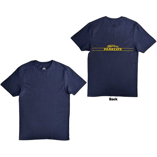 Cover for Blur · Blur Unisex T-Shirt: Parklife Back (Navy Blue) (Back Print Only) (T-shirt) [size L] (2024)