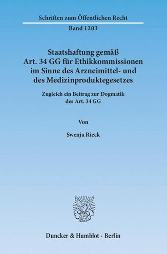 Cover for Rieck · Staatshaftung gemäß Art.34 GG (Book) (2012)