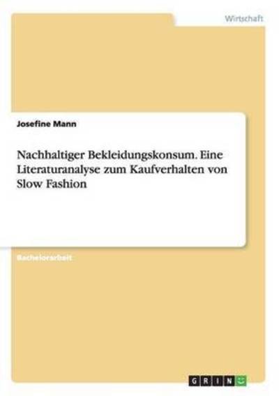 Cover for Mann · Nachhaltiger Bekleidungskonsum. Ei (Bog) (2016)