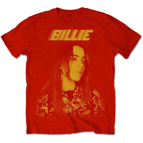 Cover for Billie Eilish · Billie Eilish Unisex T-Shirt: Racer Logo Jumbo (Red) (T-shirt) [size S] [Red - Unisex edition] (2021)