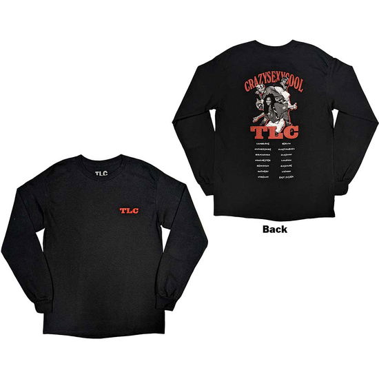 TLC Unisex Long Sleeve T-Shirt: CrazySexyCool Photo European Tour 2022 (Back Print & Ex-Tour) - Tlc - Produtos -  - 5056737229356 - 