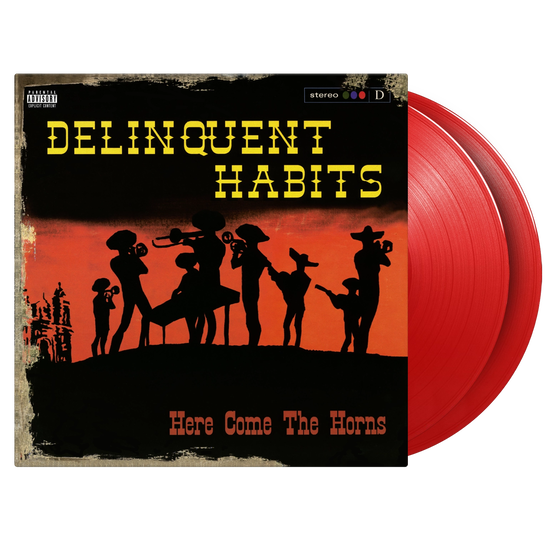 Cover for Delinquent Habits · Here Comes The Horns (LP) [Red Vinyl edition] (2025)