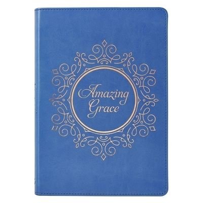 Cover for Christian Art Gifts · Amazing Grace Blue Faux Leather Journal Inspirational Notebook w/Ribbon Marker, 336 Lined Pages, 6 x 8.5 Inches (Leather Book) (2020)