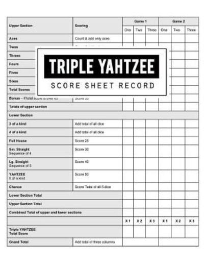 Cover for Bg Publishing · Triple Yahtzee Score Record (Taschenbuch) (2018)