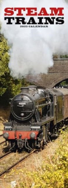 Steam Trains Slim Calendar 2025 Trains Slimline Calendar - 12 Month - - Gadżety - Avonside Publishing Ltd - 9781804605356 - 1 lipca 2024