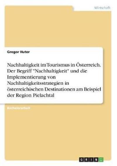 Cover for Huter · Nachhaltigkeit im Tourismus in Ös (Book)