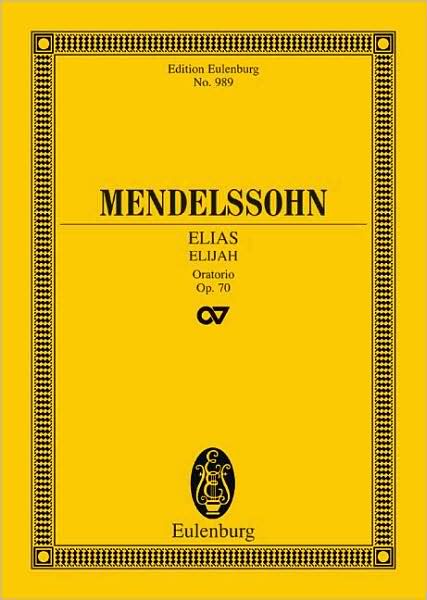 Cover for Mendelssohn Barthold · Elijah Op 70 (Paperback Book) (1984)