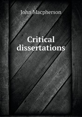 Cover for John Macpherson · Critical Dissertations (Taschenbuch) (2013)