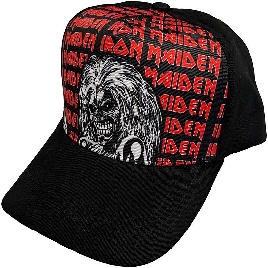 Iron Maiden Unisex Baseball Cap: Eddie Logo Repeat - Iron Maiden - Koopwaar -  - 5056561098357 - 