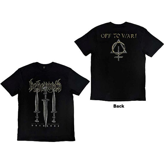 Behemoth Unisex T-Shirt: Off To War! (Back Print) - Behemoth - Koopwaar -  - 5056737219357 - 