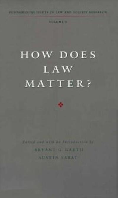 Cover for Austin Sarat · How Does Law Matter?: Fundamental Issues in Law and Society (Paperback Book) (1998)