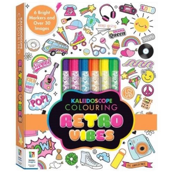 Cover for Hinkler Pty Ltd · Kaleidoscope Colouring Kit Retro Vibes - Colouring Kit (Paperback Book) (2023)