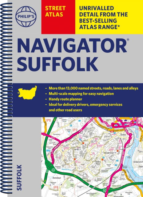 Philip's Navigator Street Atlas Suffolk - Philip's Street Atlas - Philip's Maps - Livros - Octopus Publishing Group - 9781849076357 - 6 de julho de 2023