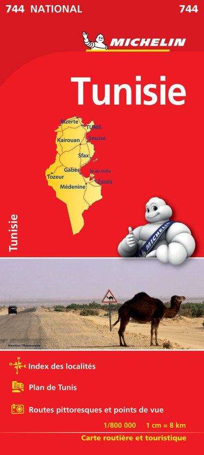 Tunisia - Michelin National Map 744: Map - Michelin - Bøker - Michelin Editions des Voyages - 9782067172357 - 6. januar 2020