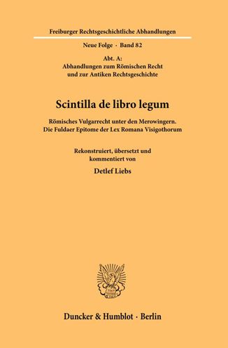 Cover for Detlef Liebs · Scintilla de Libro Legum (Bok) (2022)