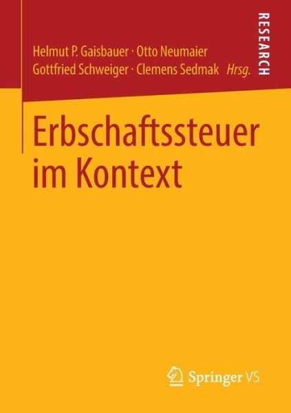 Cover for Helmut P Gaisbauer · Erbschaftssteuer Im Kontext (Paperback Bog) [2013 edition] (2013)