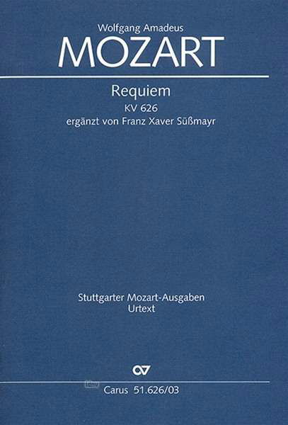 Cover for Mozart · Requiem d (Leisin.)KA.CV51.626/03 (Bog)