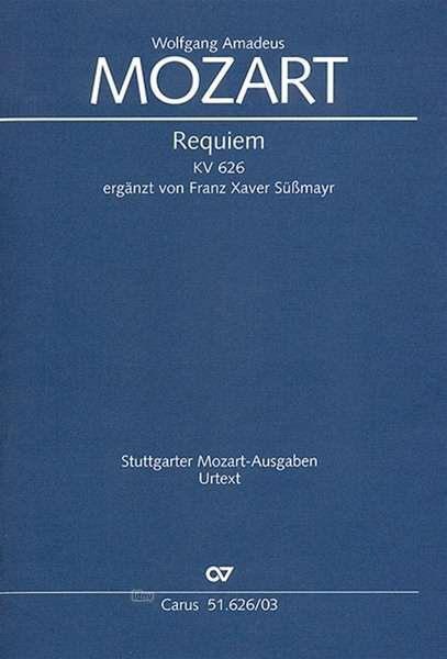 Cover for Mozart · Requiem d (Leisin.)KA.CV51.626/03 (Bok)