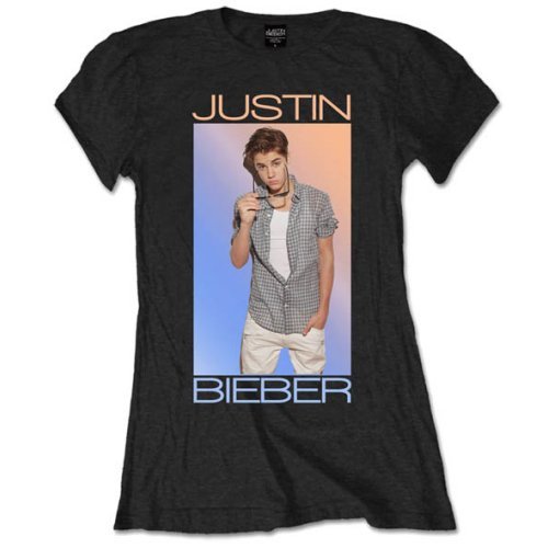 Cover for Justin Bieber · Justin Bieber Ladies T-Shirt: Colour Fade (T-shirt) [size S] [Black - Ladies edition]