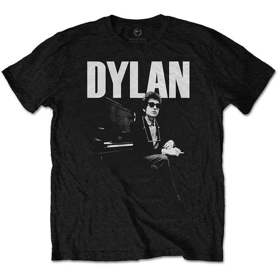 Bob Dylan Unisex T-Shirt: At Piano - Bob Dylan - Marchandise -  - 5056170644358 - 