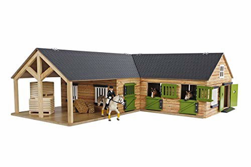 Kids Globe Paardenhoekstal met 3 Boxen en Berging 1:24 - Kids Globe - Koopwaar - KIDS GLOBE - 8713219362358 - 