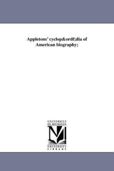 Cover for Maria Bonn · Appletons' Cyclopªdia of American Biography; (Paperback Book) (2011)