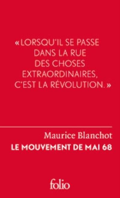 Cover for Maurice Blanchot · Mai 68, revolution par l'idee (Paperback Book) (2018)