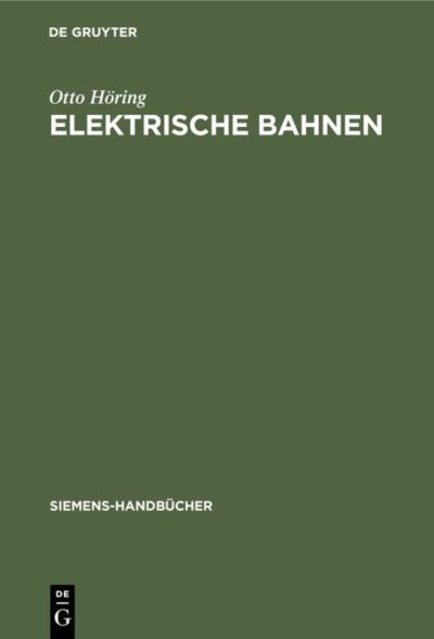 Cover for Otto Hoering · Elektrische Bahnen (Book) (1929)