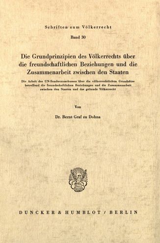 Cover for Dohna · Die Grundprinzipien des Völkerrec (Book) (1973)