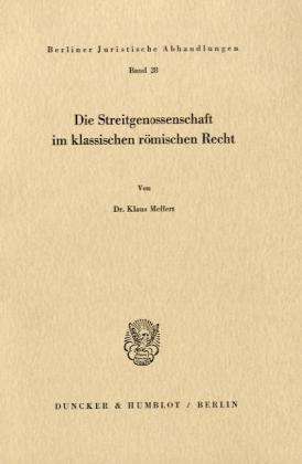 Cover for Meffert · Die Streitgenossenschaft im kla (Book) (1974)