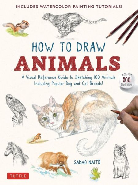 Cover for Sadao Naito · How to Draw Animals: A Visual Reference Guide to Sketching 100 Animals Including Popular Dog and Cat Breeds! (With over 800 illustrations) (Paperback Bog) (2023)