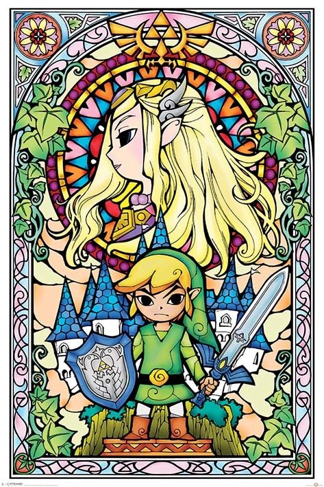 LEGEND OF ZELDA - Poster 61X91 - Stained Glass - Nintendo: Legend Of Zelda (the) - Merchandise - Pyramid Posters - 5050574337359 - 7. februar 2019