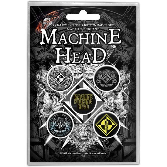 Machine Head Button Badge Pack: Crest (Retail Pack) - Machine Head - Koopwaar -  - 5055339799359 - 