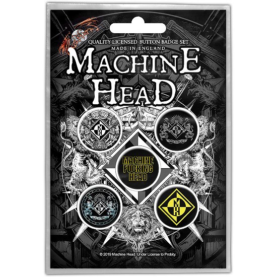Machine Head Button Badge Pack: Crest (Retail Pack) - Machine Head - Merchandise -  - 5055339799359 - 