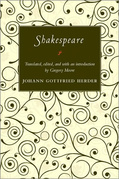 Cover for Johann Gottfried Herder · Shakespeare (Hardcover Book) (2008)