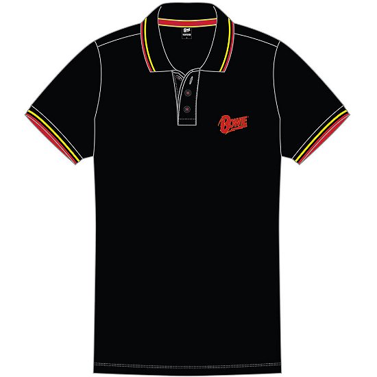 David Bowie Unisex Polo Shirt: Flash Logo - David Bowie - Merchandise -  - 5056368608360 - 