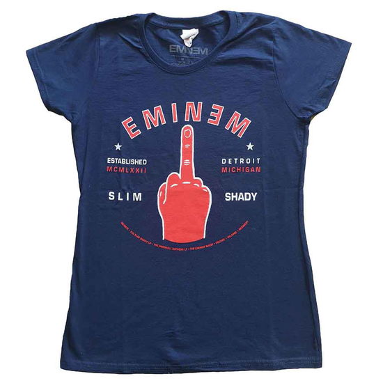 Eminem Ladies T-Shirt: Detroit Finger - Eminem - Merchandise -  - 5056368682360 - July 9, 2021